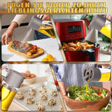 VOMEP Olive Oil Dispenser, 2 in 1 Oil Sprayer for Cooking, 16oz/470ml Glass Oil Spray Bottle with Pourer, Food-grade Oil Dispenser and Oil Sprayer for Kitchen, Salad, Frying, BBQ(Silbergrau)