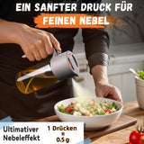 VOMEP Olive Oil Dispenser, 2 in 1 Oil Sprayer for Cooking, 16oz/470ml Glass Oil Spray Bottle with Pourer, Food-grade Oil Dispenser and Oil Sprayer for Kitchen, Salad, Frying, BBQ(Silbergrau)